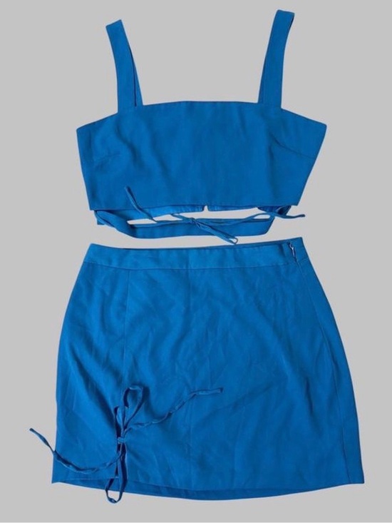 Acoa Dresses & Skirts - ACOA Bright Blue Two-Piece Skirt Set
